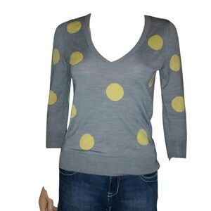 The Limited sweater yellow polka dots XS